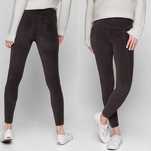Athleta | Women’s Black Velvet Cord Metro Leggings